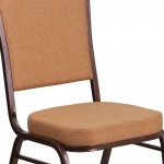 Crown Back Stacking Banquet Chair in Light Brown Fabric - Copper Vein Frame