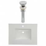 30.75-in. W 1 Hole Ceramic Top Set In White Color - Overflow Drain Incl.