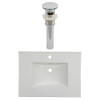 30.75-in. W 1 Hole Ceramic Top Set In White Color - Overflow Drain Incl.