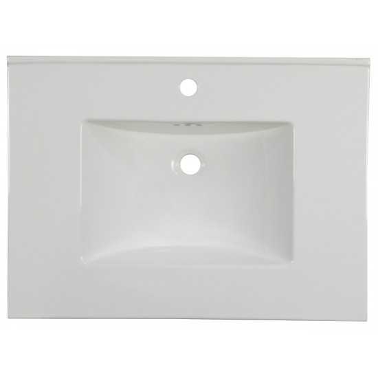 30.75-in. W 1 Hole Ceramic Top Set In White Color - Overflow Drain Incl.