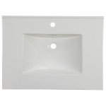 30.75-in. W 1 Hole Ceramic Top Set In White Color - Overflow Drain Incl.