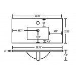 30.75-in. W 1 Hole Ceramic Top Set In White Color - Overflow Drain Incl.