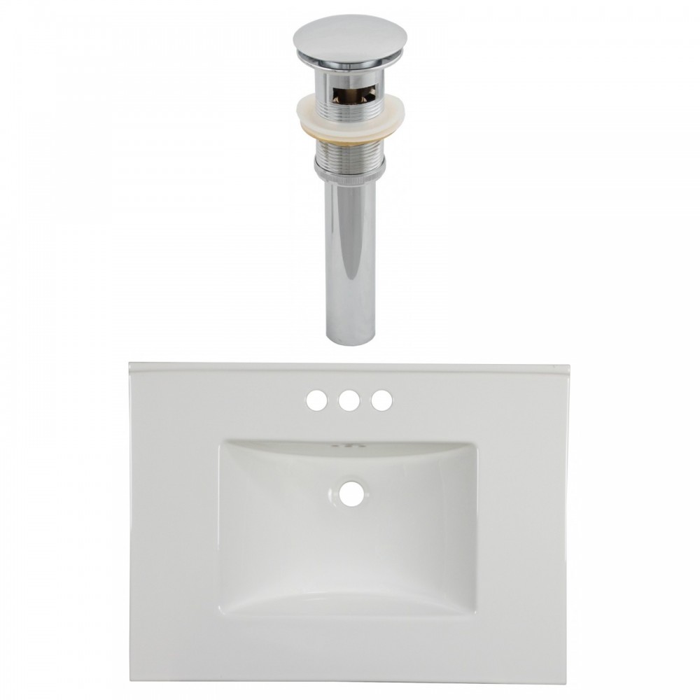 30.75-in. W 3H4-in. Ceramic Top Set In White Color - Overflow Drain Incl.