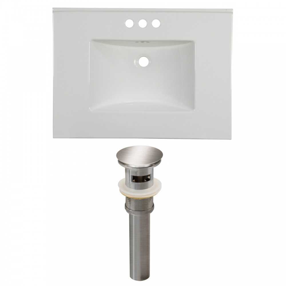 30.75-in. W 3H4-in. Ceramic Top Set In White Color - Overflow Drain Incl.