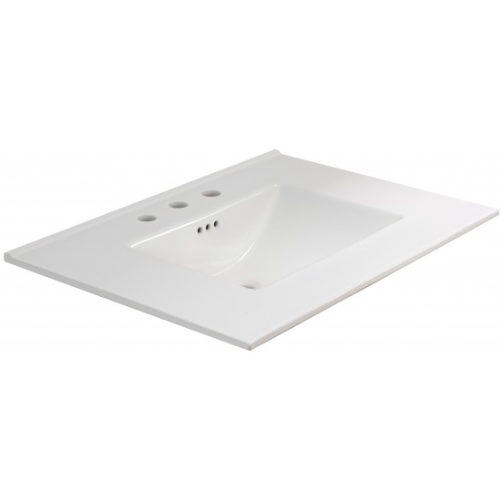 30.75-in. W 3H4-in. Ceramic Top Set In White Color - Overflow Drain Incl.