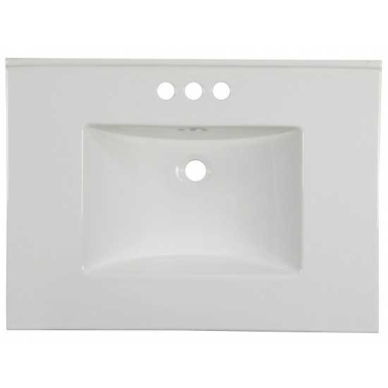 30.75-in. W 3H4-in. Ceramic Top Set In White Color - Overflow Drain Incl.