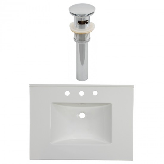 30.75-in. W 3H8-in. Ceramic Top Set In White Color - Overflow Drain Incl.