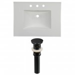 30.75-in. W 3H8-in. Ceramic Top Set In White Color - Overflow Drain Incl.