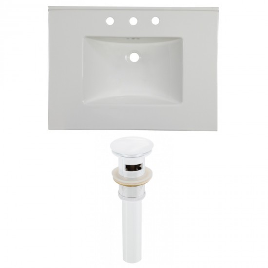 30.75-in. W 3H8-in. Ceramic Top Set In White Color - Overflow Drain Incl.