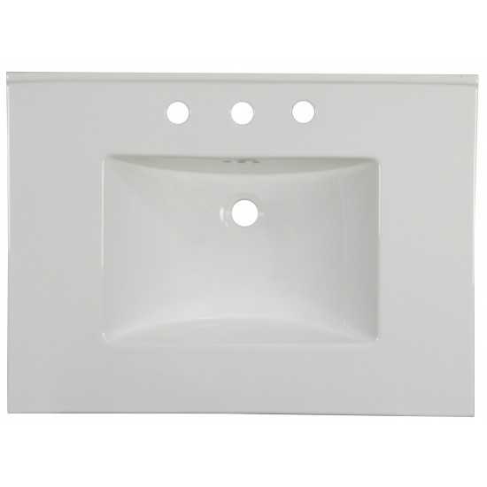 30.75-in. W 3H8-in. Ceramic Top Set In White Color - Overflow Drain Incl.