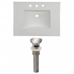 30.75-in. W 3H8-in. Ceramic Top Set In White Color - Overflow Drain Incl.