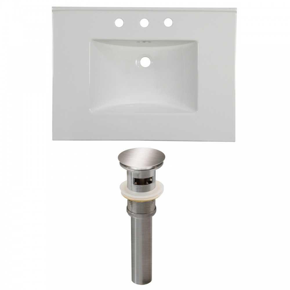 30.75-in. W 3H8-in. Ceramic Top Set In White Color - Overflow Drain Incl.