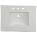 30.75-in. W 3H8-in. Ceramic Top Set In White Color - Overflow Drain Incl.