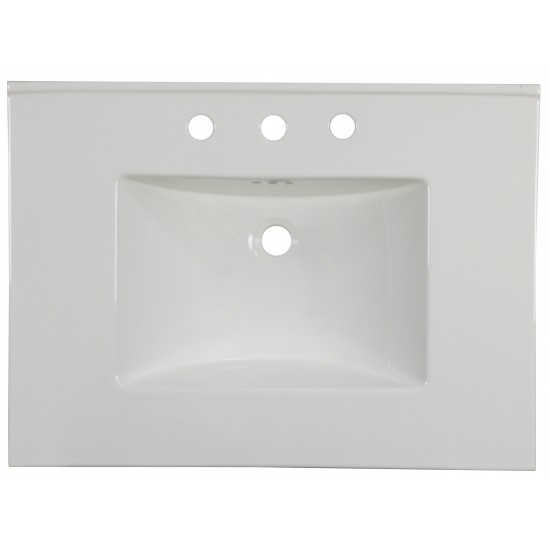 30.75-in. W 3H8-in. Ceramic Top Set In White Color - Overflow Drain Incl.