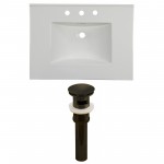 30.75-in. W 3H8-in. Ceramic Top Set In White Color - Overflow Drain Incl.