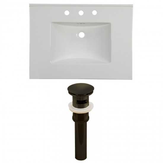 30.75-in. W 3H8-in. Ceramic Top Set In White Color - Overflow Drain Incl.