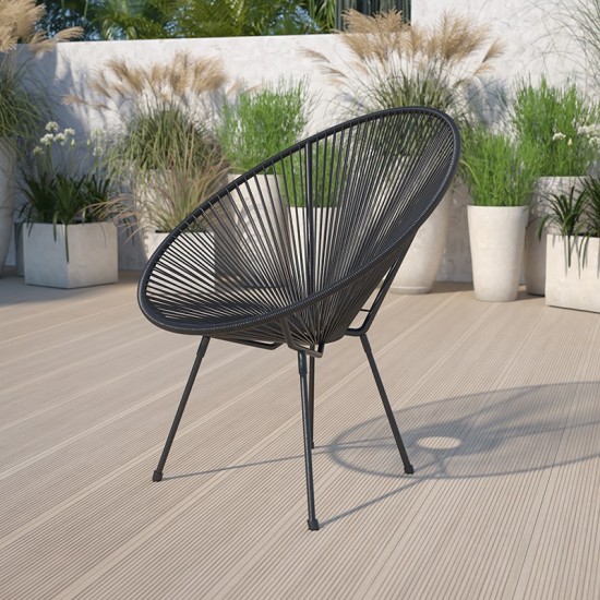 Valencia Oval Comfort Series Take Ten Black Rattan Lounge Chair