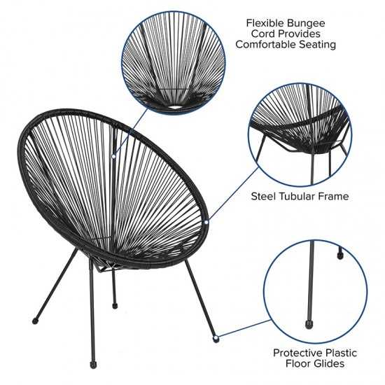 Valencia Oval Comfort Series Take Ten Black Rattan Lounge Chair