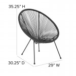 Valencia Oval Comfort Series Take Ten Black Rattan Lounge Chair