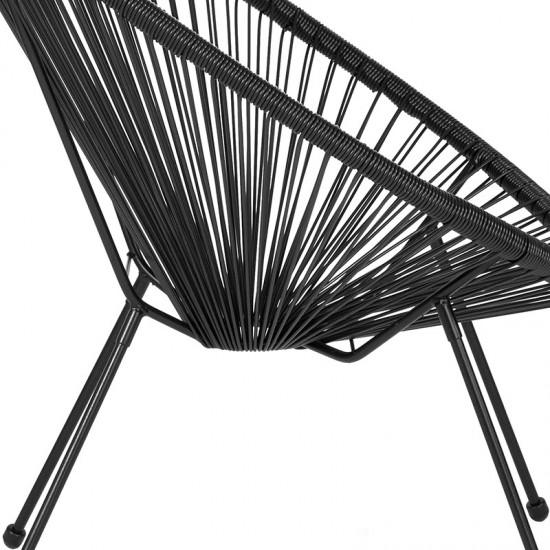 Valencia Oval Comfort Series Take Ten Black Rattan Lounge Chair