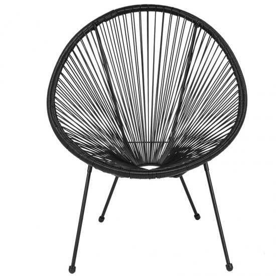 Valencia Oval Comfort Series Take Ten Black Rattan Lounge Chair