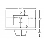 35.5-in. W 1 Hole Ceramic Top Set In White Color