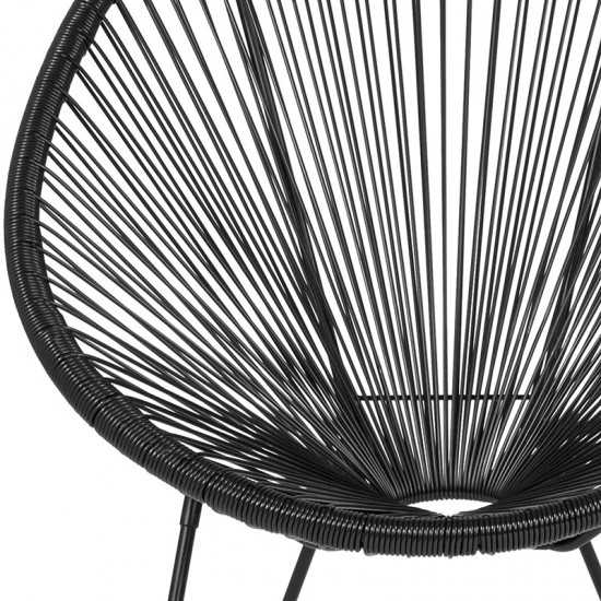 Valencia Oval Comfort Series Take Ten Black Rattan Lounge Chair