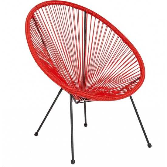 Valencia Oval Comfort Series Take Ten Red Rattan Lounge Chair