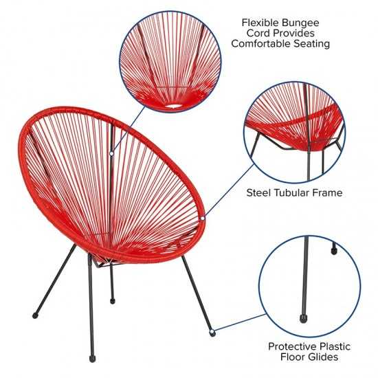 Valencia Oval Comfort Series Take Ten Red Rattan Lounge Chair