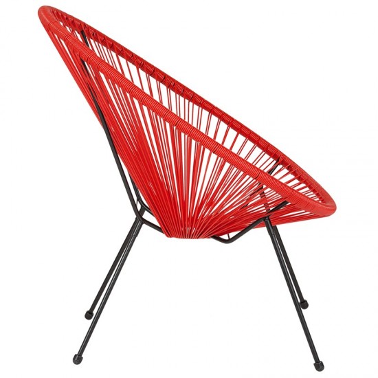 Valencia Oval Comfort Series Take Ten Red Rattan Lounge Chair