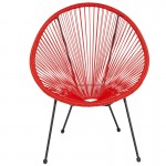 Valencia Oval Comfort Series Take Ten Red Rattan Lounge Chair