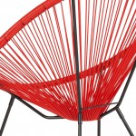 Valencia Oval Comfort Series Take Ten Red Rattan Lounge Chair