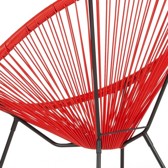 Valencia Oval Comfort Series Take Ten Red Rattan Lounge Chair