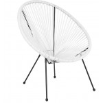 Valencia Oval Comfort Series Take Ten White Rattan Lounge Chair