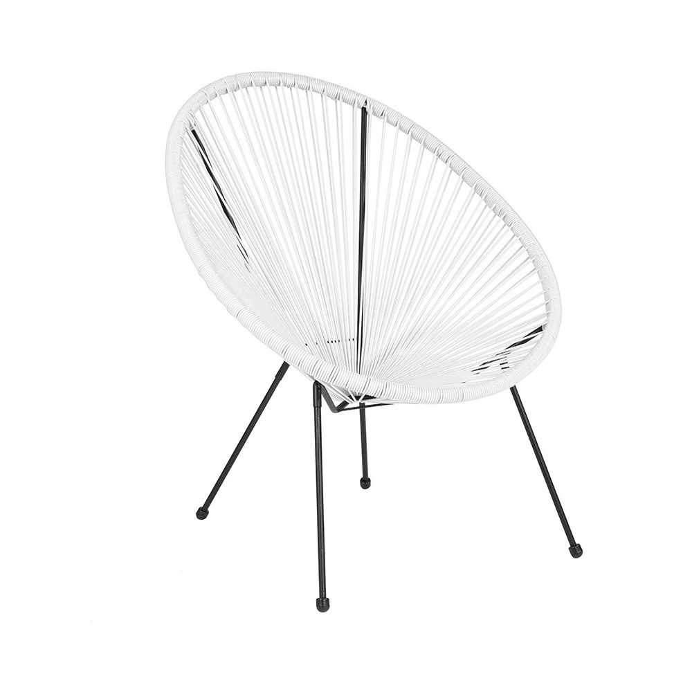 Valencia Oval Comfort Series Take Ten White Rattan Lounge Chair