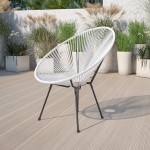 Valencia Oval Comfort Series Take Ten White Rattan Lounge Chair