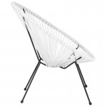 Valencia Oval Comfort Series Take Ten White Rattan Lounge Chair