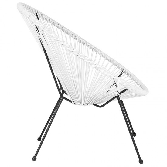 Valencia Oval Comfort Series Take Ten White Rattan Lounge Chair