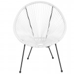 Valencia Oval Comfort Series Take Ten White Rattan Lounge Chair