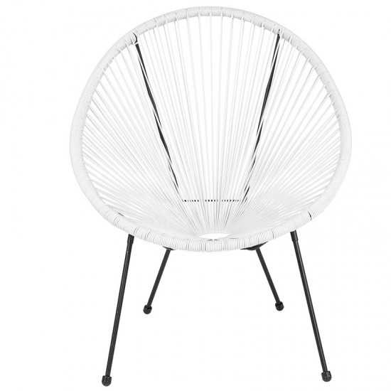 Valencia Oval Comfort Series Take Ten White Rattan Lounge Chair