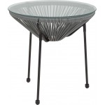 Valencia Oval Comfort Series Take Ten Grey Rattan Table with Glass Top