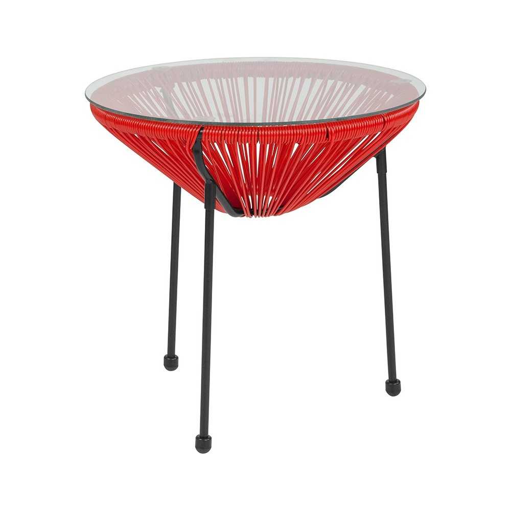Valencia Oval Comfort Series Take Ten Red Rattan Table with Glass Top Valencia Oval Comfort Series Take Ten Red Rattan Table with Glass Top