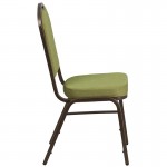 Crown Back Stacking Banquet Chair in Moss Fabric - Gold Vein Frame