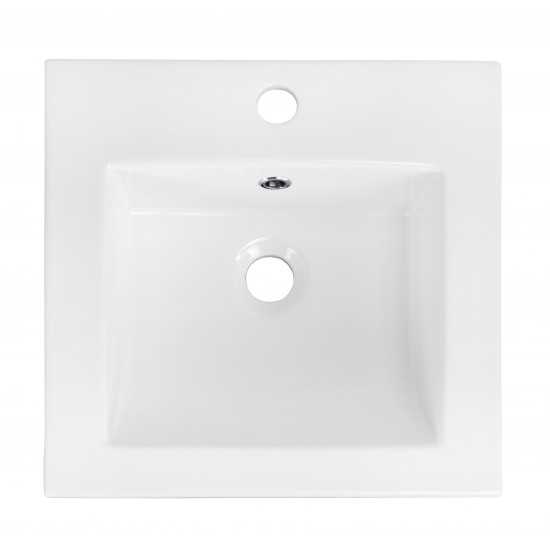 21-in. W 1 Hole Ceramic Top Set In White Color