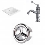 21-in. W 1 Hole Ceramic Top Set In White Color