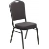 Crown Back Stacking Banquet Chair in Gray Fabric - Silver Vein Frame