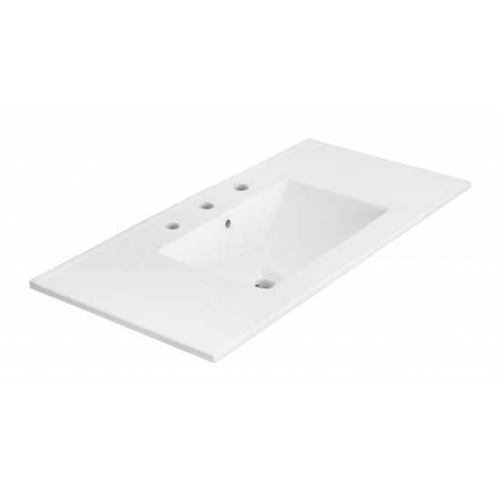 35.5-in. W 3H8-in. Ceramic Top Set In White Color