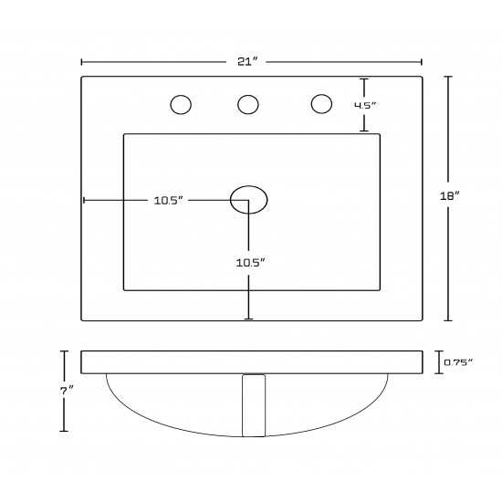 21-in. W 3H8-in. Ceramic Top Set In White Color