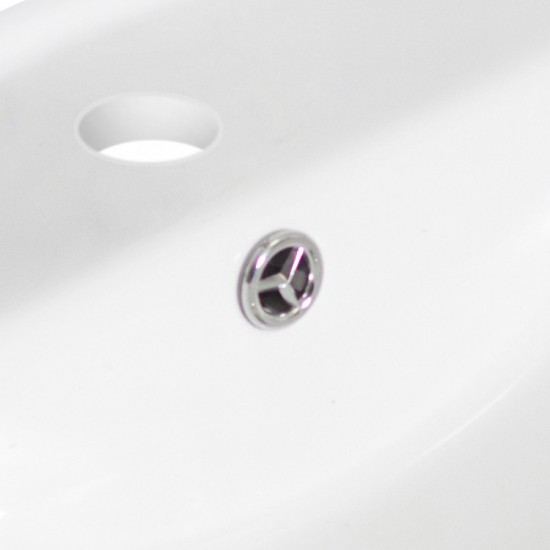 35.5-in. W 1 Hole Ceramic Top Set In White Color - Overflow Drain Incl.