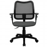Mid-Back Gray Mesh Swivel Task Office Chair with Adjustable Arms